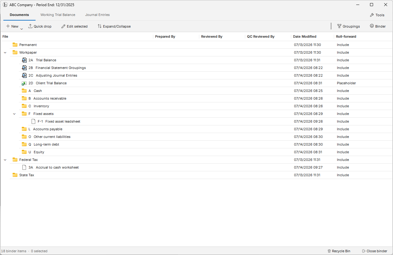 Indexed Document Manager Binder